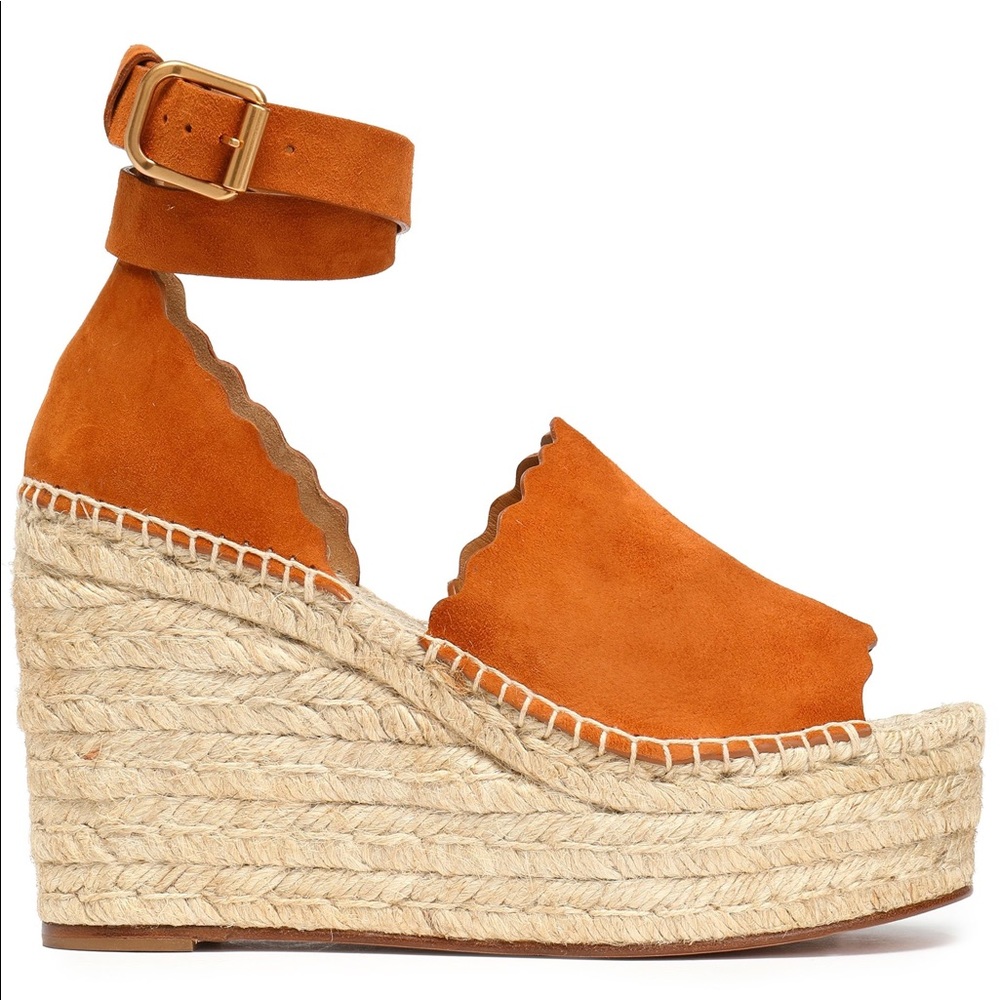 Lauren suede espadrille wedge sandals.